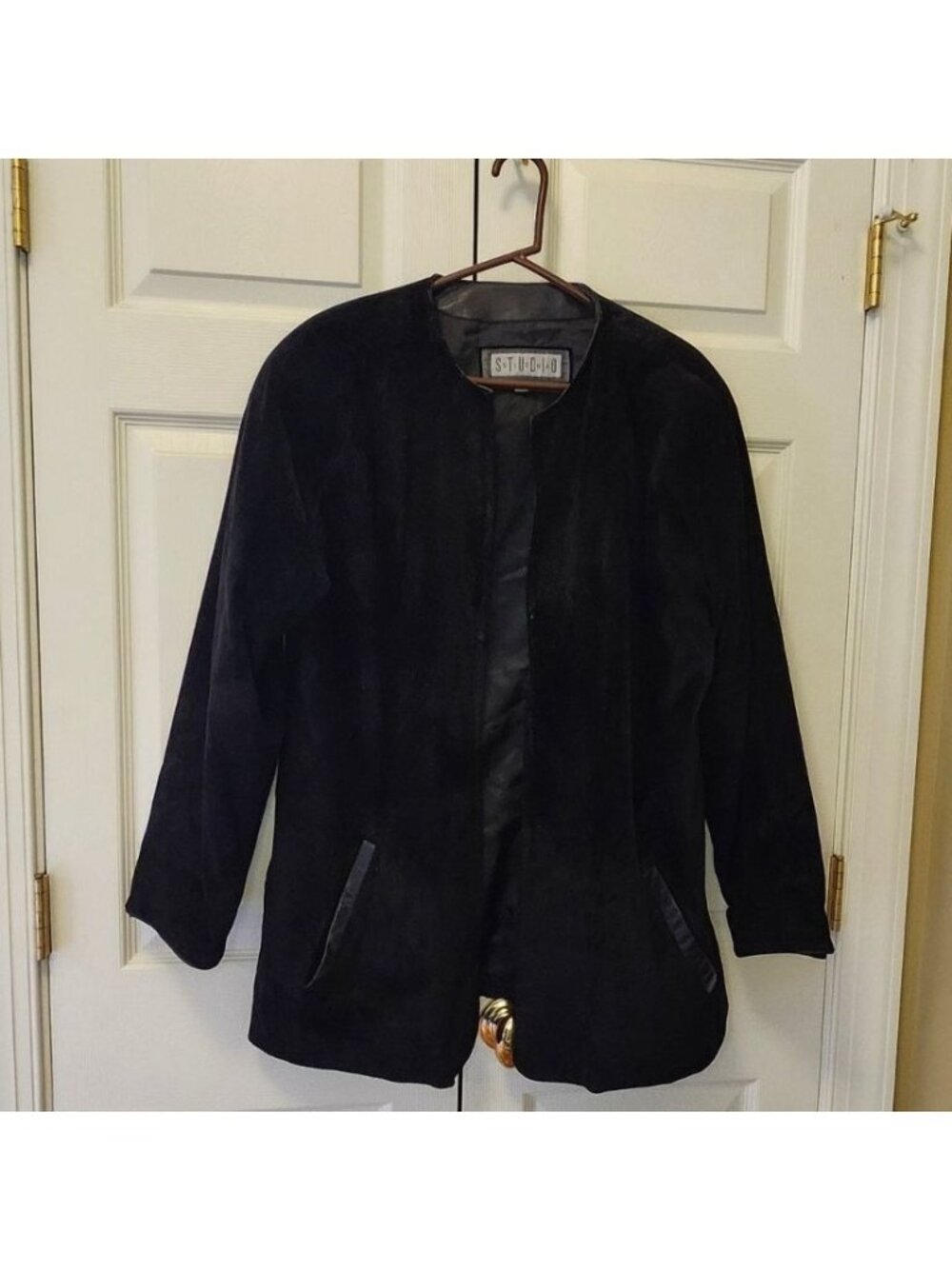 Vtg Women Siena Studio Suede Leather Open Front Y2K Jacket Size 2X